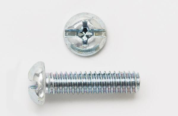 1024X2RHSMSZ 10-24 X 2 ROUND HEAD SLOT/PHIL COMBO MACHINE SCREW ZINC PLATED